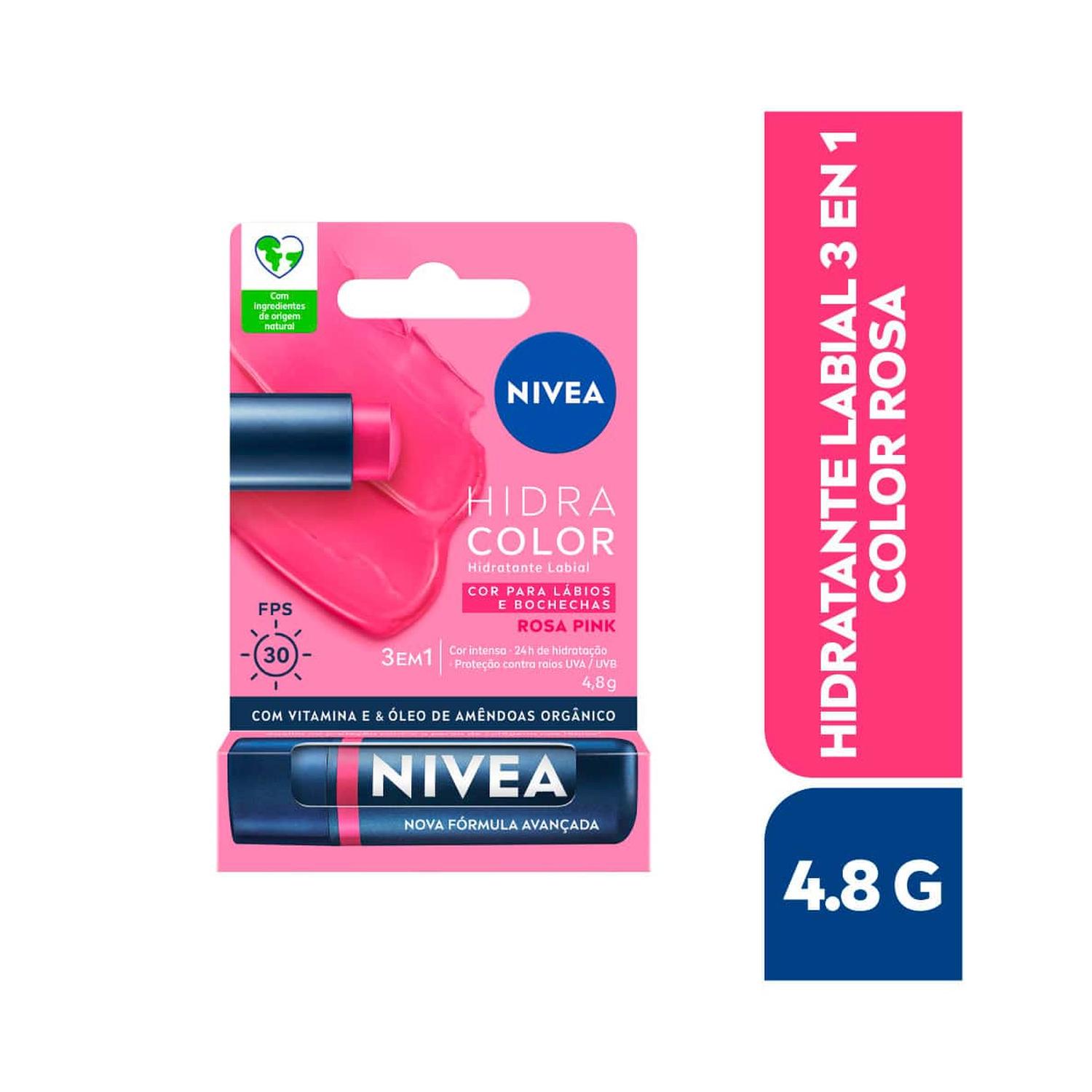 HIDRATANTE LABIAL 3 EN 1 NIVEA EN COLOR ROSA - 1