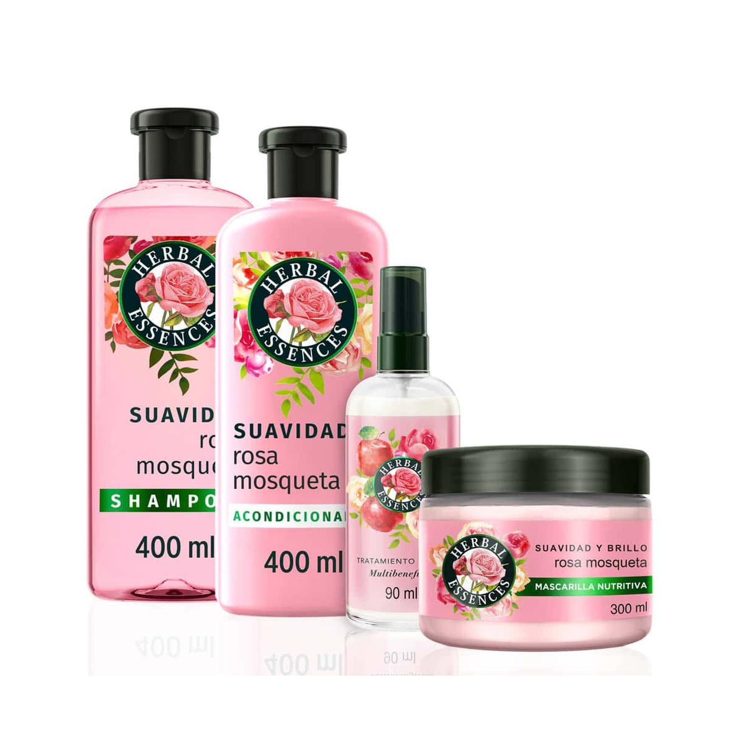 KIT X4 HERBAL ESSENCES ROSA MOSQUETA SH ACC MASC Y PERF - 1