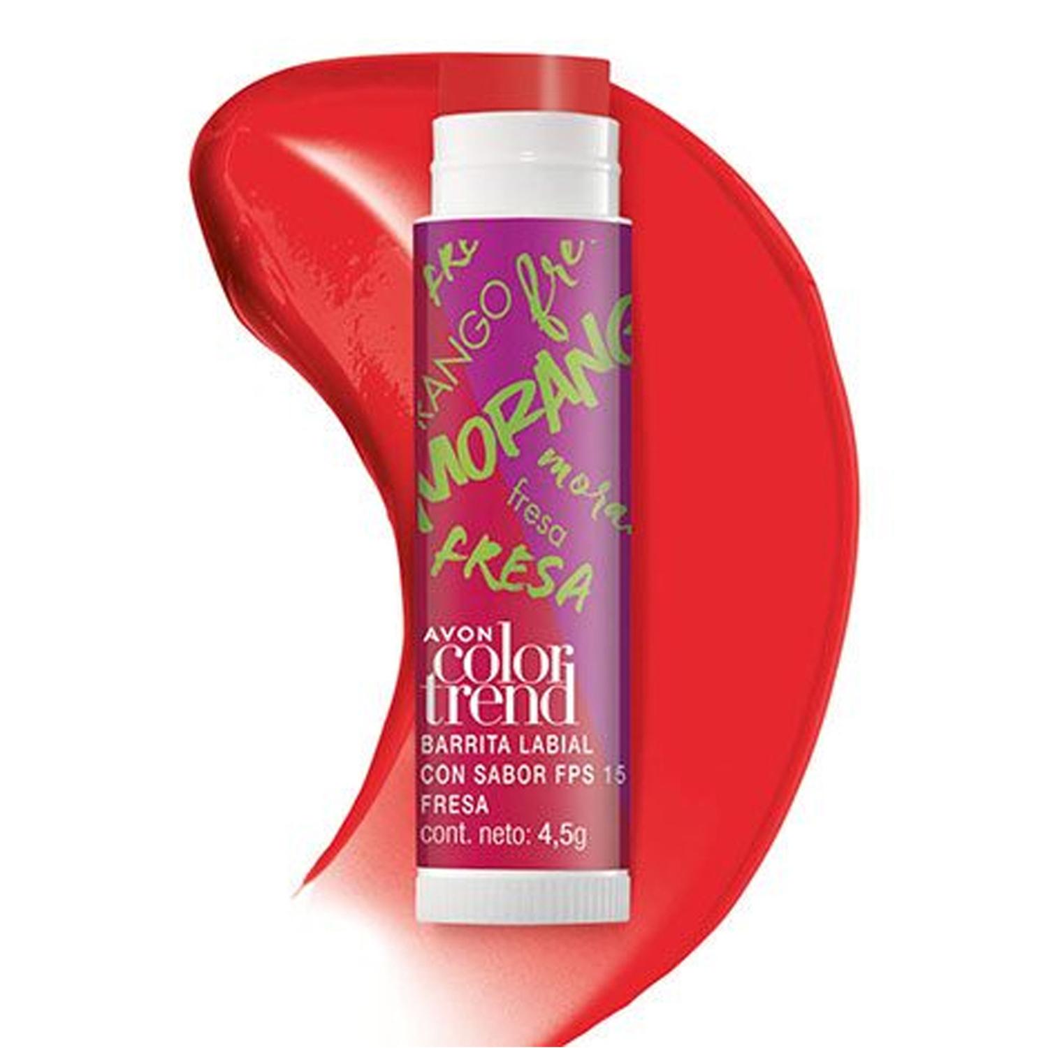 BARRITA LABIAL CON SABOR FRESA COLOR TREND 4.5G AVON - 1