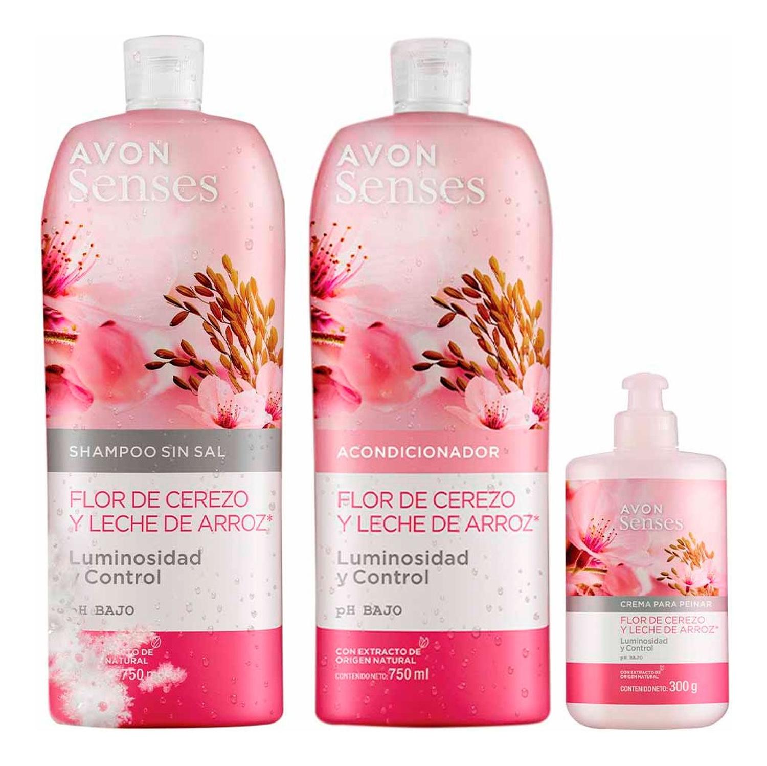 AVON SENSES KIT X3 FLOR DE CEREZO Y LECHE DE ARROZ - 1