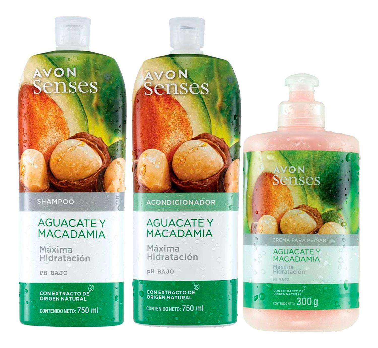 AVON SENSES KIT CAPILAR X3 PALTA Y MACADAMIA 750 ML - 1