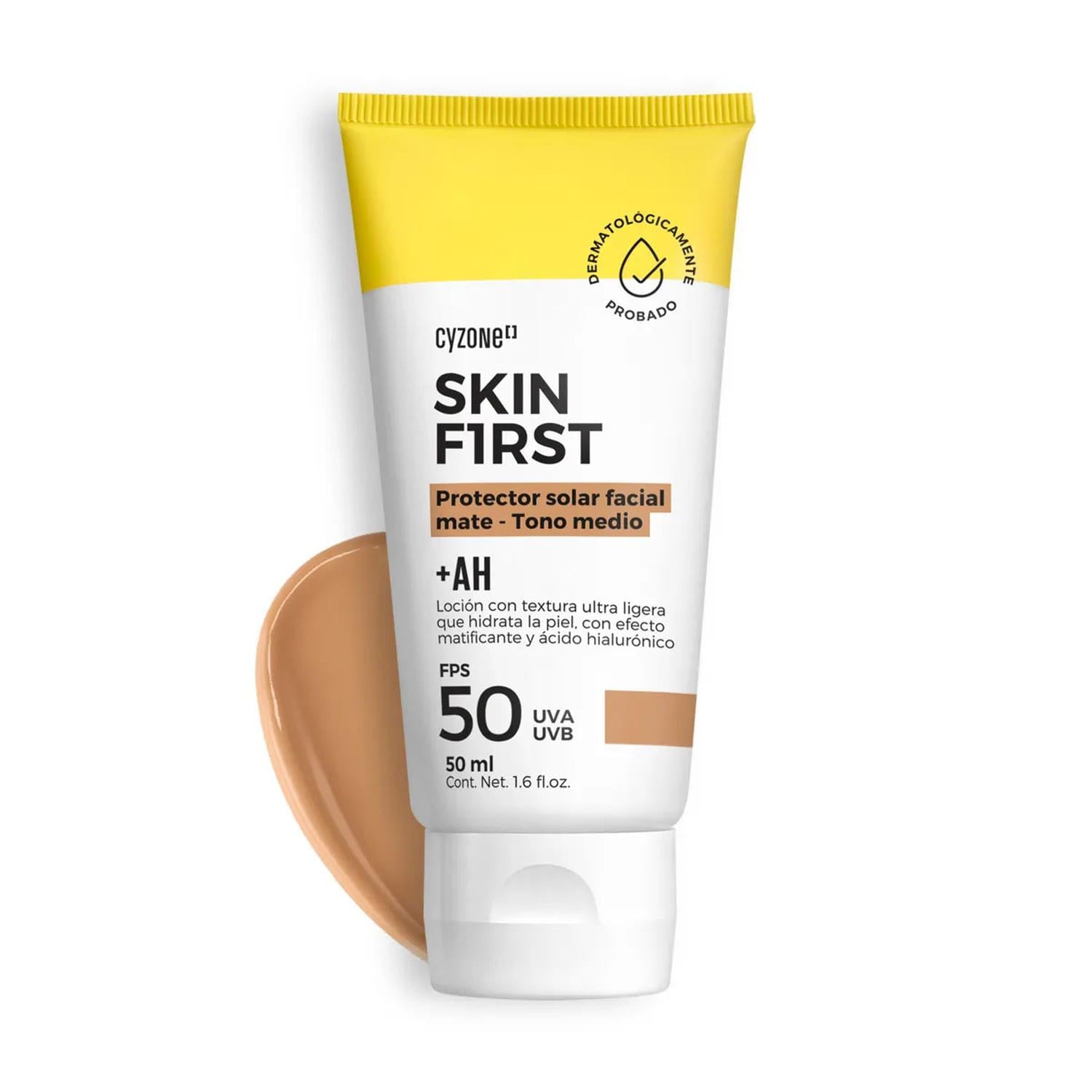 BLOQUEADOR FACIAL CON COLOR MEDIO SKIN FIRST - 1