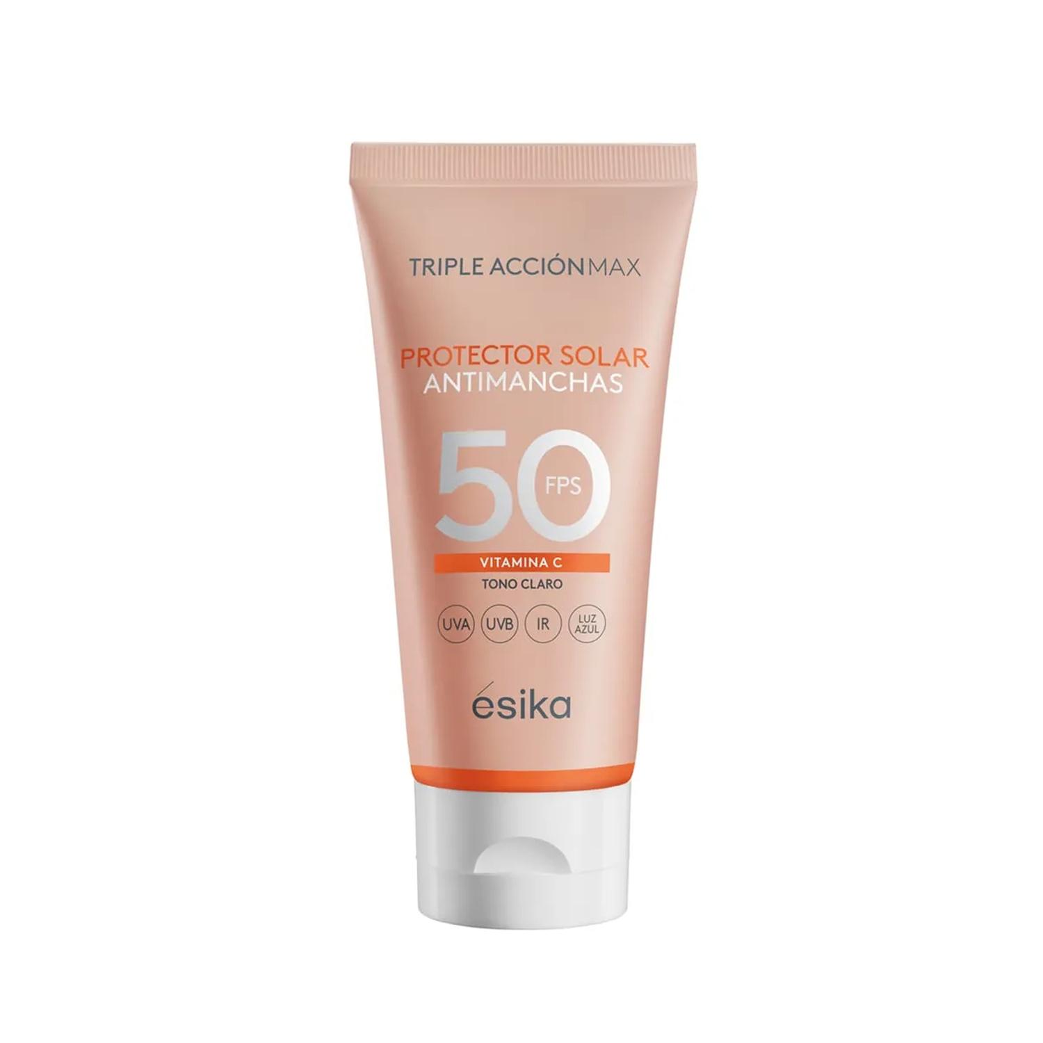 PROTECTOR FACIAL ANTIMANCHAS CON COLOR CLARO FPS 50 TRIPLE ACCIÓN MAX - 1