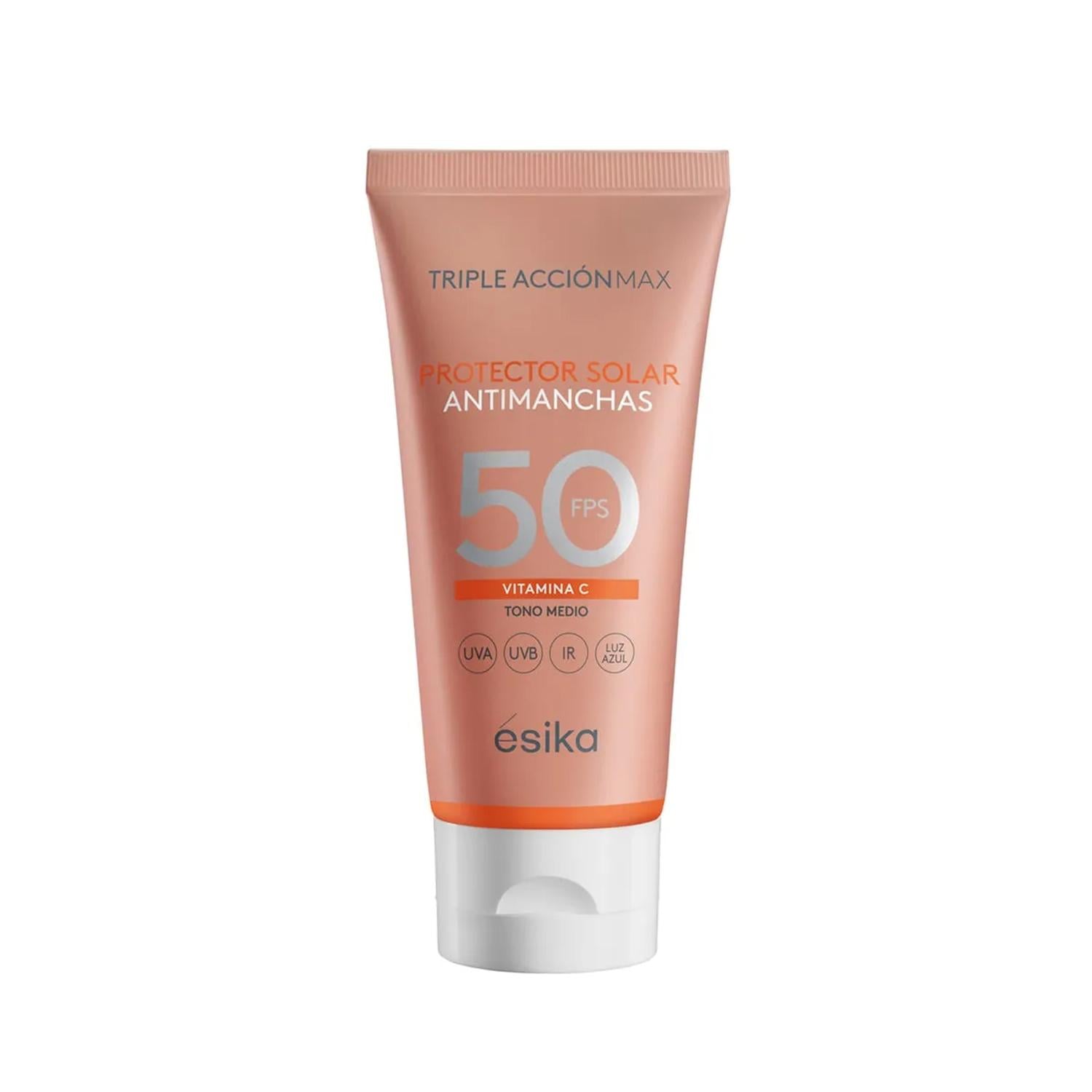 PROTECTOR FACIAL ANTIMANCHAS CON COLOR MEDIO FPS 50 TRIPLE ACCIÓN MAX - 1