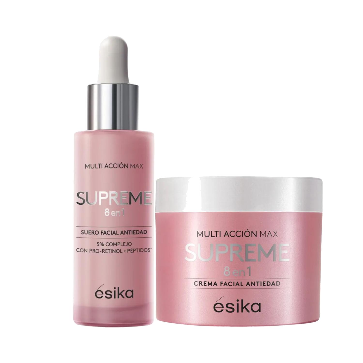 KIT X2 SUERO CON CREMA FACIAL ANTIEDAD SUPREME 8 EN 1 - 1