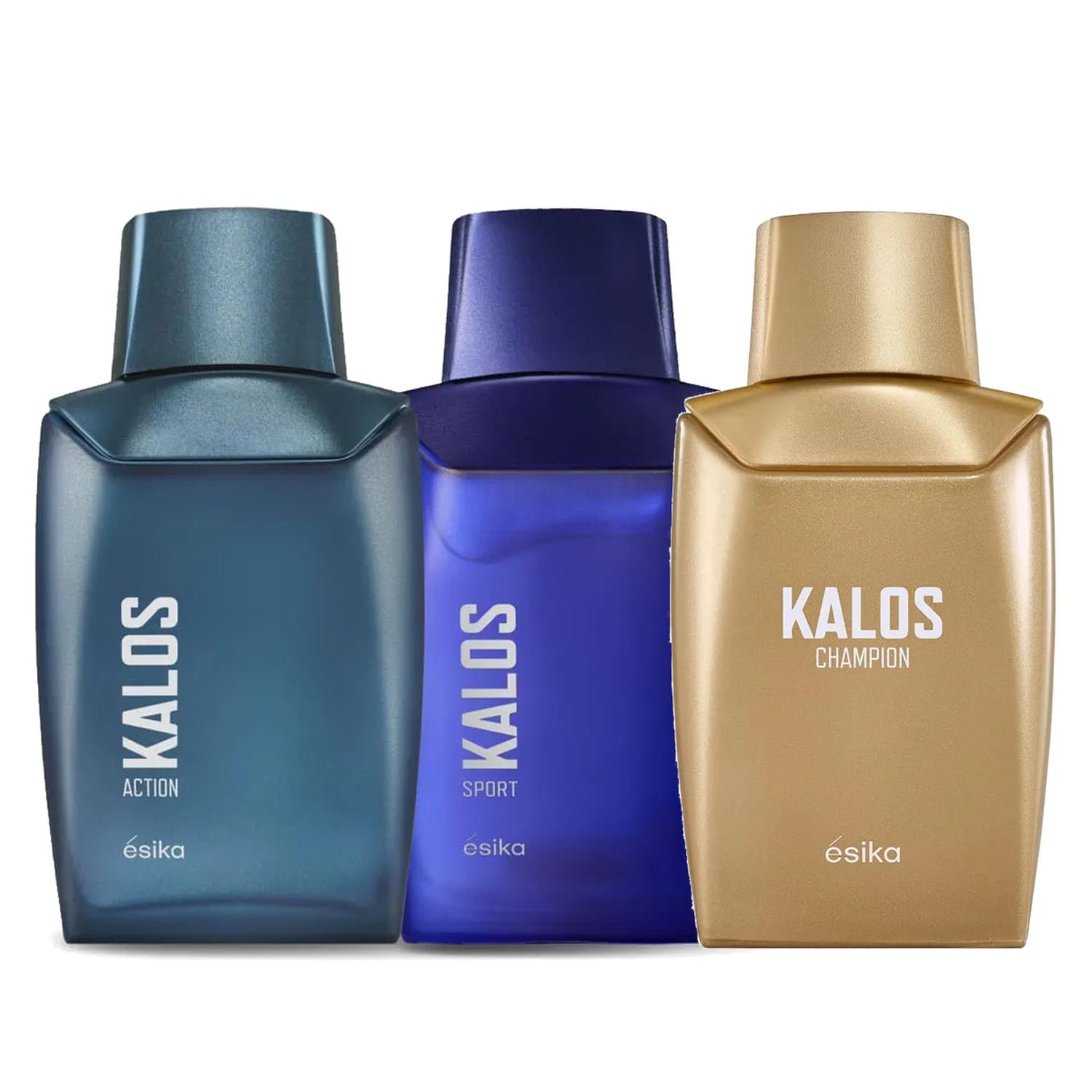 KIT X3 KALOS CHAMPION SPORT Y ACTION FRAGANCIA DE HOMBRE - 1
