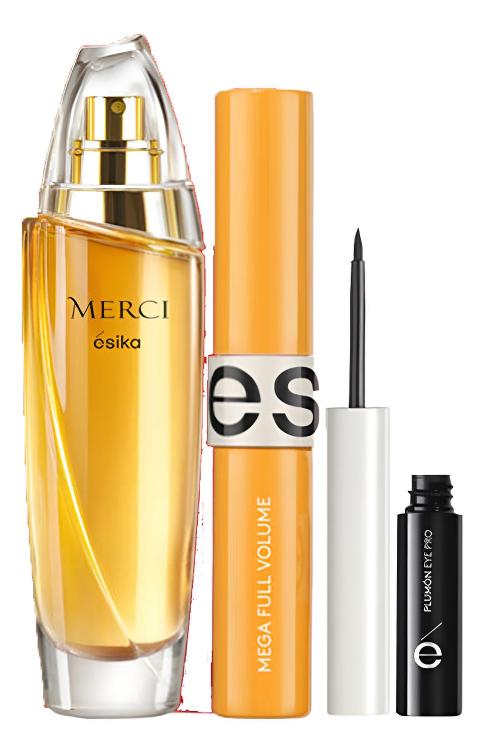 MERCI PERFUME DE MUJER CON DELINEADOR PLUMON Y MASCARA - 1