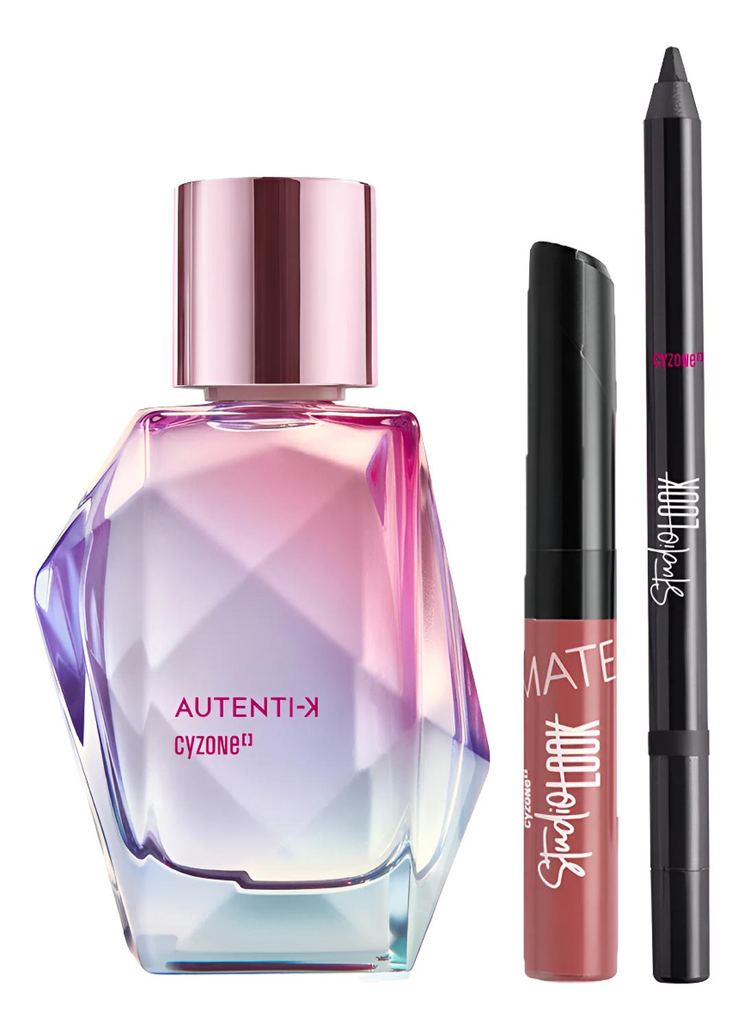AUTENTI-K PERFUME DE MUJER CON LABIAL Y DELINEADOR - 1