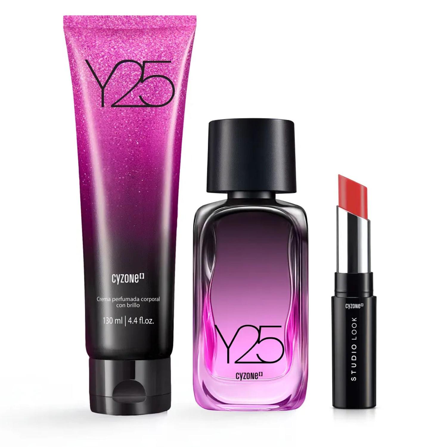 Y25 PERFUME DE MUJER CON LOCION Y LIP BALM - 1