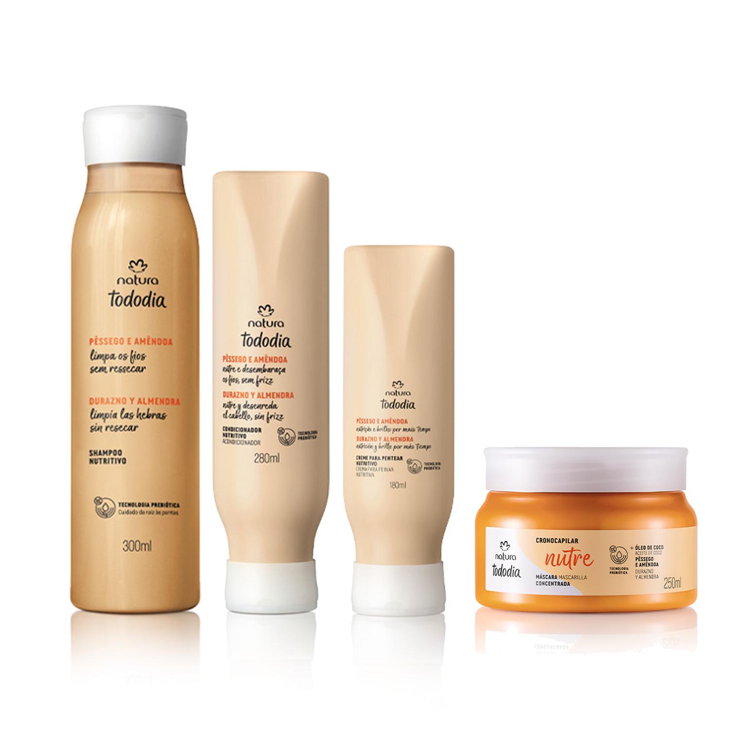 KIT TODODIA DURAZNO Y ALMENDRA NUTRICIÓN X4 SHAMPOO + ACC CPP Y MASC - 1
