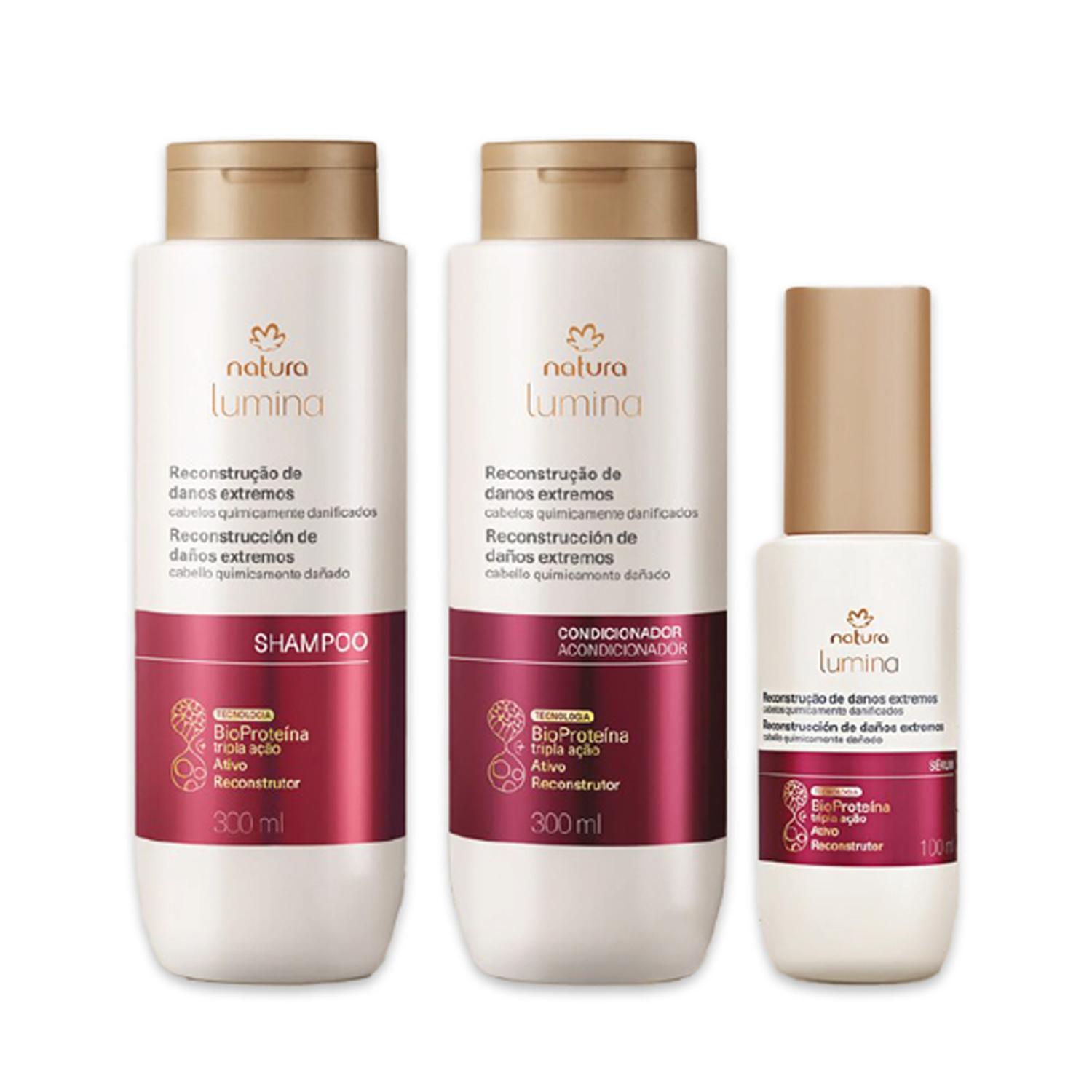 KIT LUMINA RECONSTRUCCIÓN CABELLOS DAÑADOS SHAMPOO CON ACONDICIONADOR Y SERUM - 1