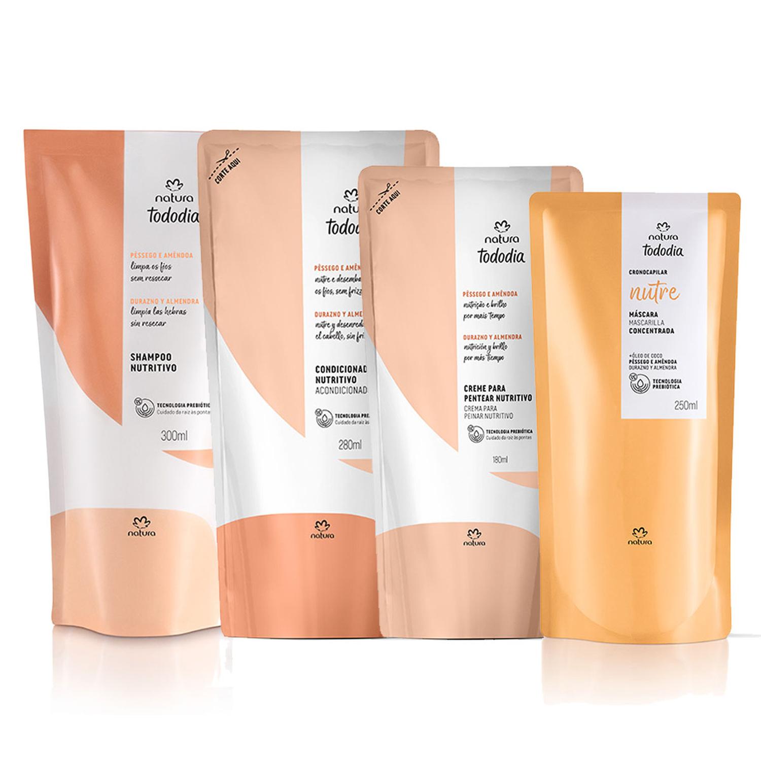 KIT REPUESTOS X4 TODODIA DURAZNO Y ALMENDRA NUTRICIÓN SHAMPOO ACC CPP Y MASC - 1