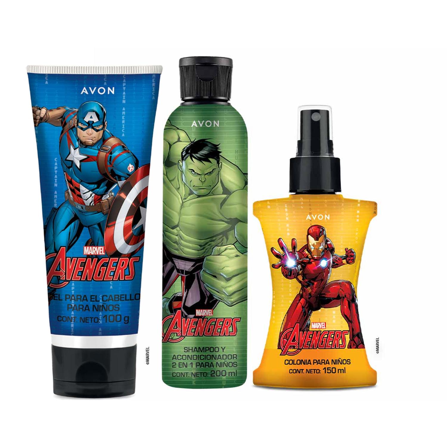 AVENGERS DE MARVEL KIT X3 COLONIA + SHAMPOO + GEL CABELLO - 1