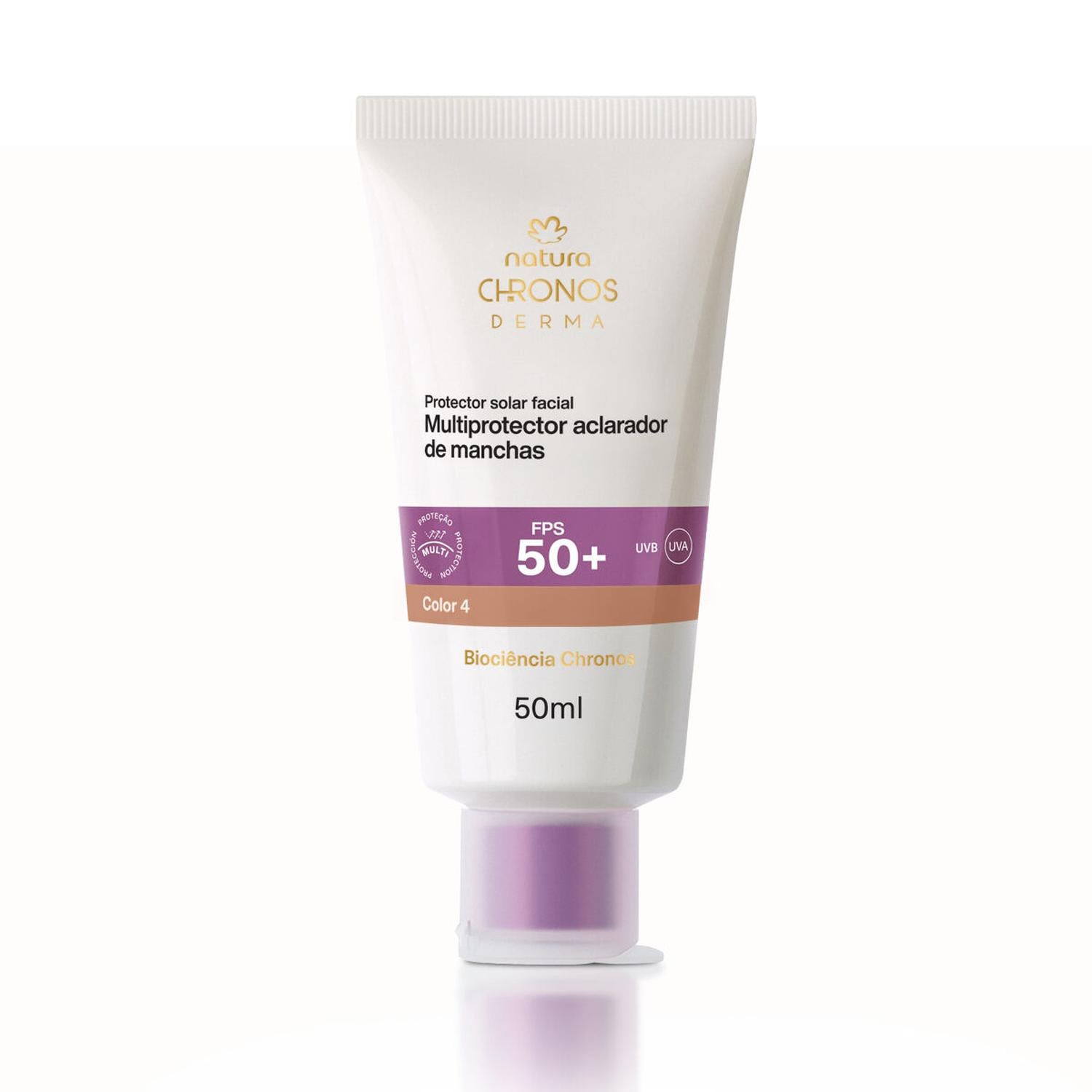 PROTECTOR SOLAR FACIAL MULTIPROTECTOR ACLARADOR FPS 50+ TONO 4 CHRONOS - 1
