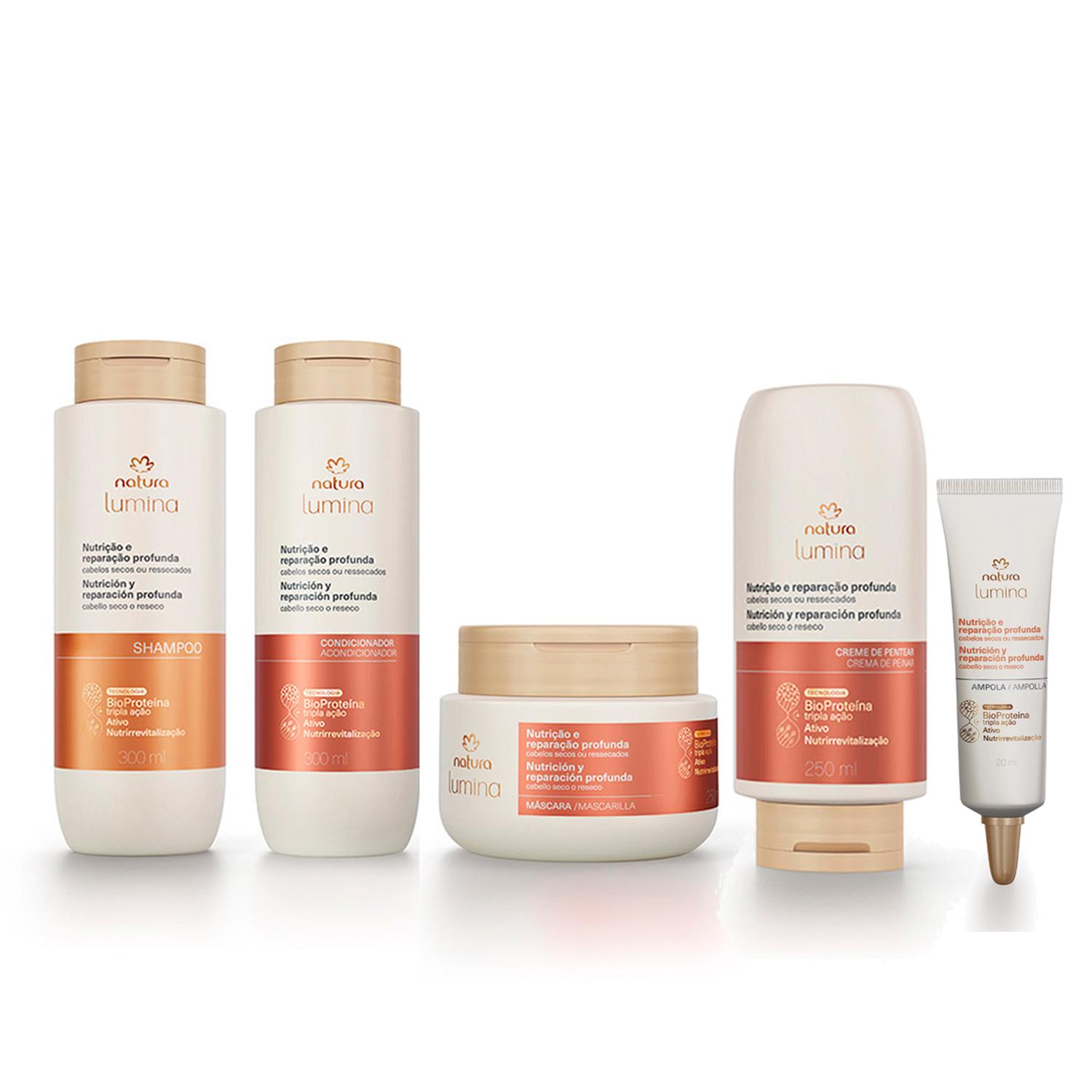 KIT LUMINA NUTRICIÓN Y REPARACIÓN X 5 PRODUCTOS SH ACC CPP MASC Y AMPOLLAS - 1