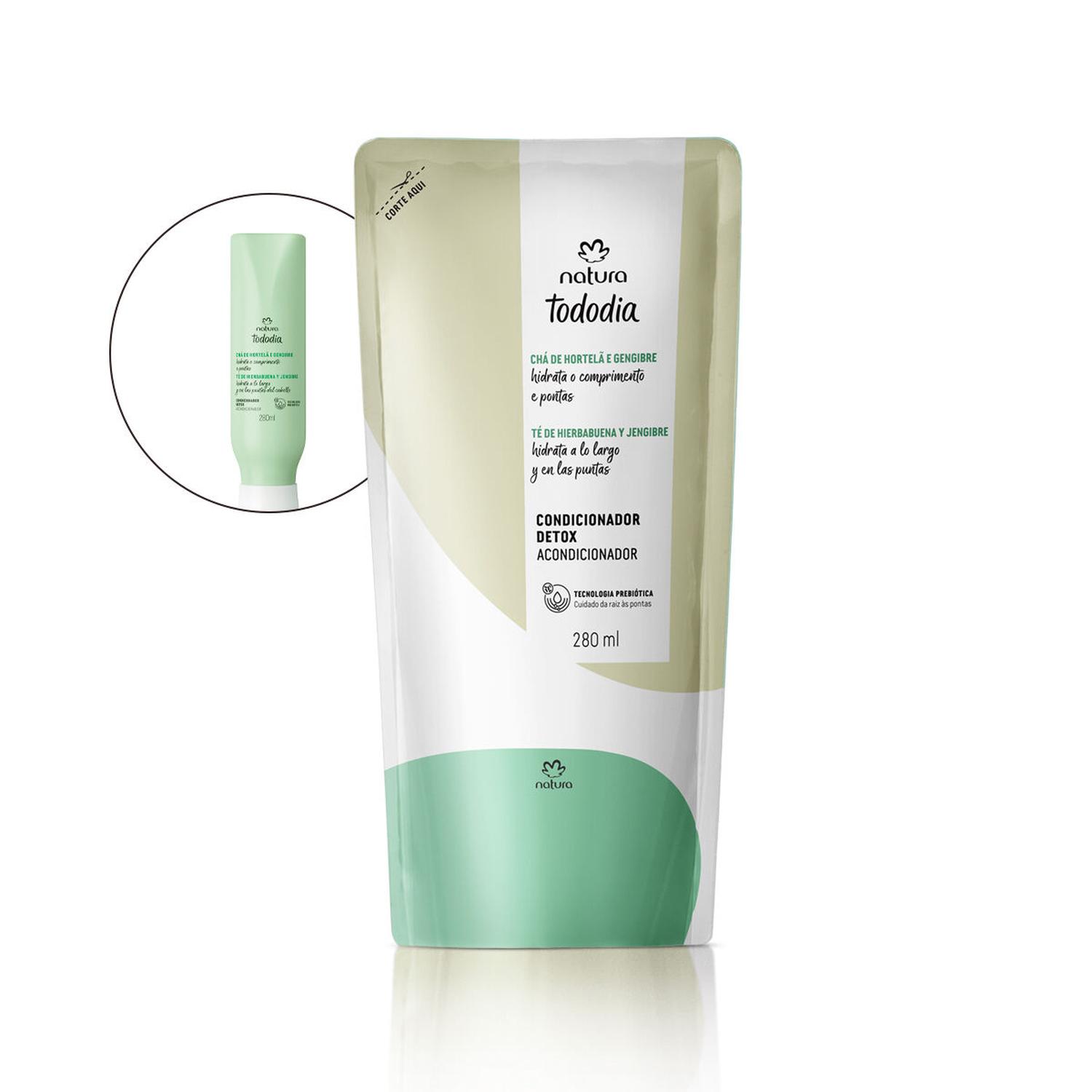 REPUESTO ACONDICIONADOR DETOX CAPILAR TÉ DE MENTA Y JENGIBRE TODODIA 300ML - 1