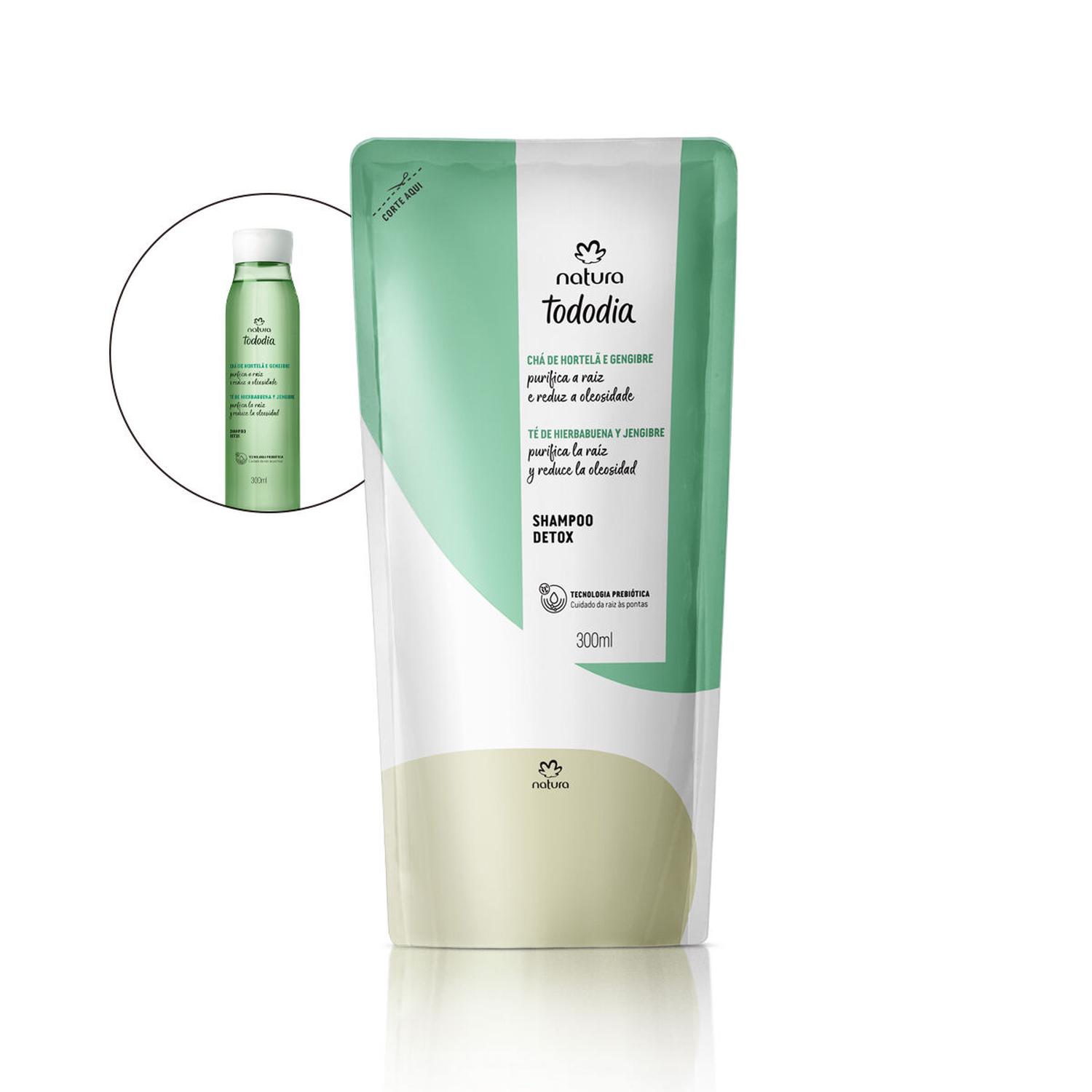 REPUESTO SHAMPOO DETOX CAPILAR TÉ DE MENTA Y JENGIBRE TODODIA 300ML - 1