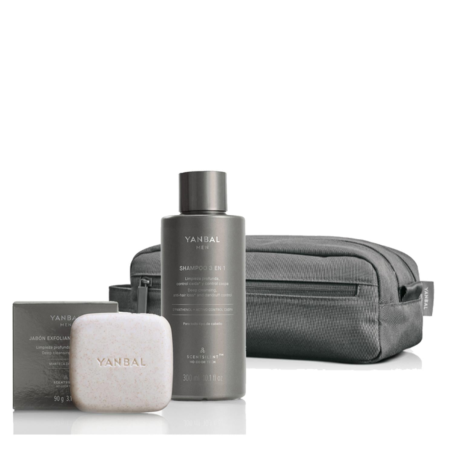 SET X3 SHAMPOO + JABÓN + NECESER PARA HOMBRE YANBAL - 1