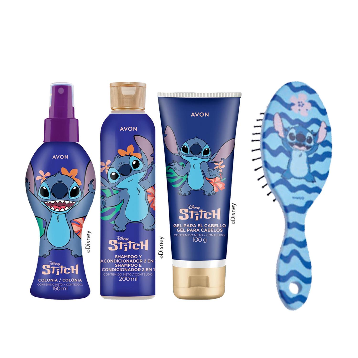 KIT X4 COLONIA, SHAMPOO GEL DE CABELLO Y PEINE PARA NIÑOS STITCH DE DISNEY - 1