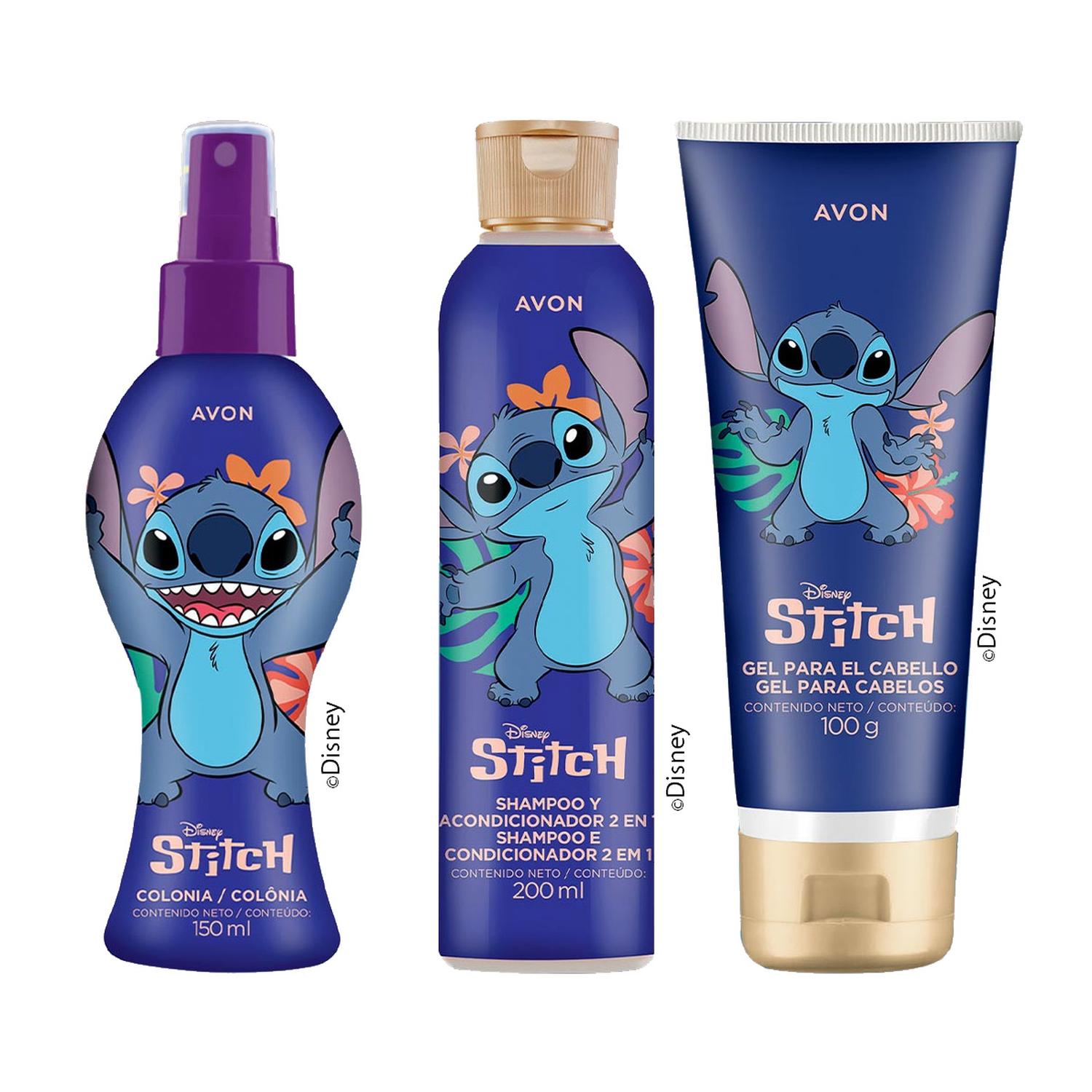 KIT X3 COLONIA, SHAMPOO Y GEL DE CABELLO PARA NIÑOS STITCH DE DISNEY - 1