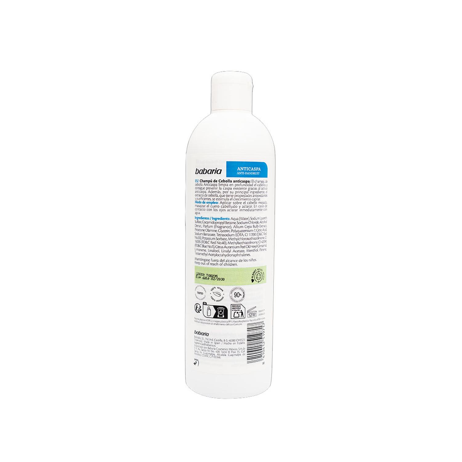 CHAMPU DE CEBOLLA ANTICASPA 380ML BABARIA - 2