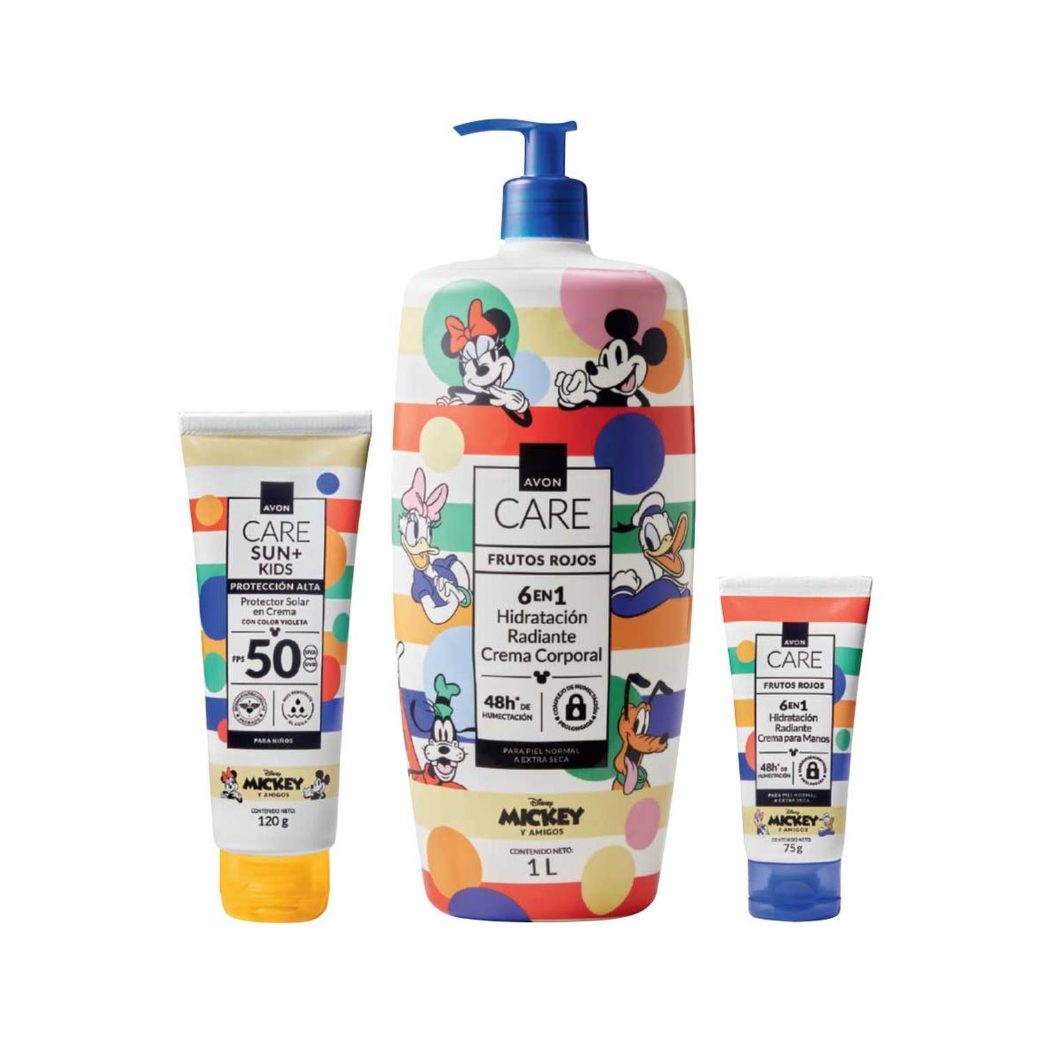 KIT X3 MICKEY Y AMIGOS CREMA CORPORAL CON MANOS Y PROTECTOR SOLAR - 1