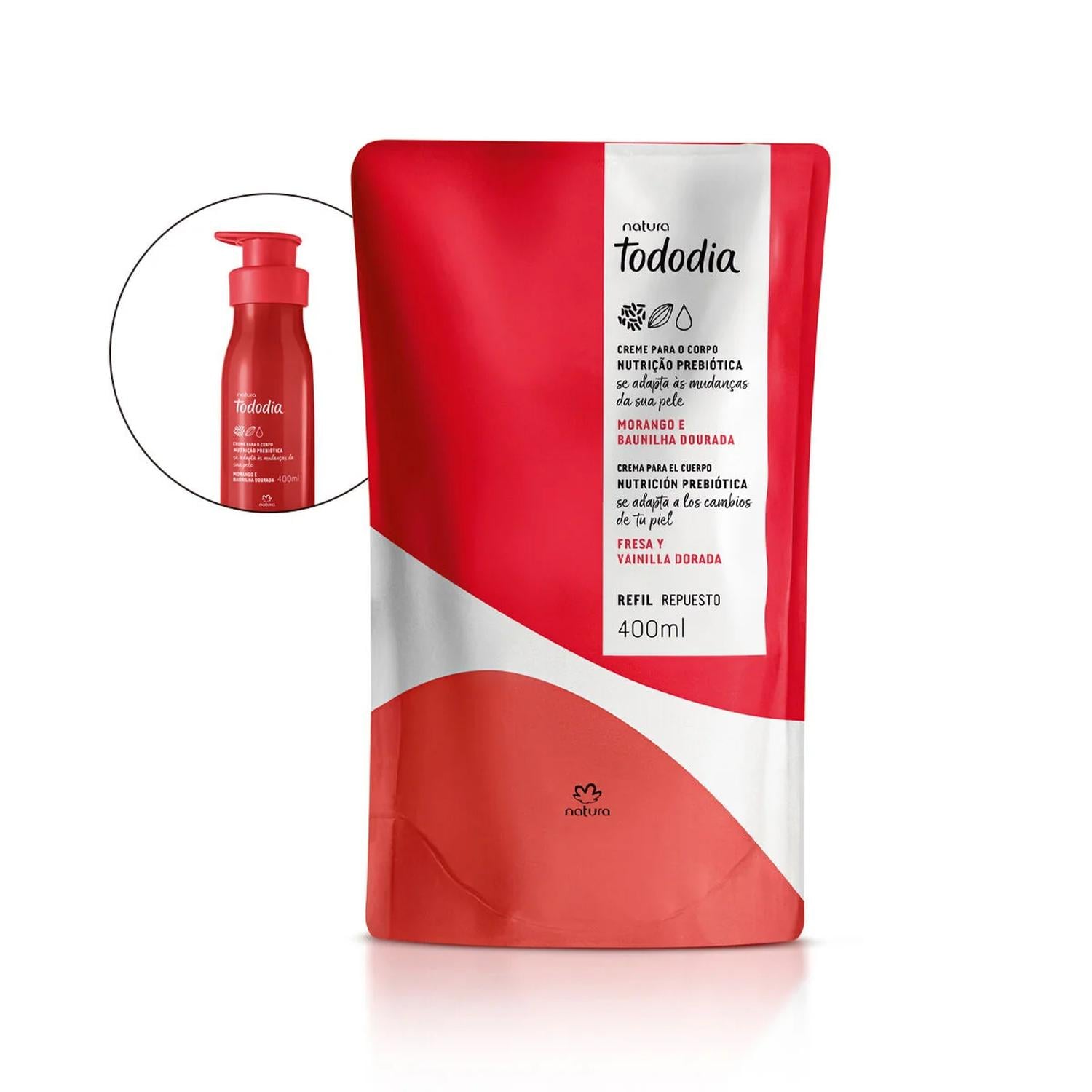 TODODIA FRESA Y VAINILLA DORADA REPUESTO HIDRATANTE CORPORAL 400ML - 1