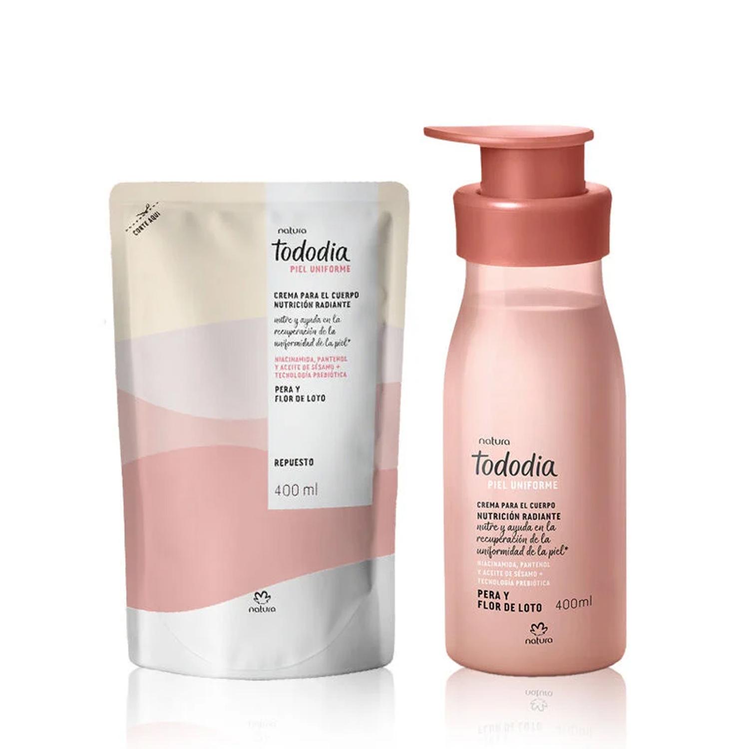 CREMA + REPUESTO CORPORAL NUTRICIÓN RADIANTE TODODIA PERA Y FLOR DE LOTO - 1