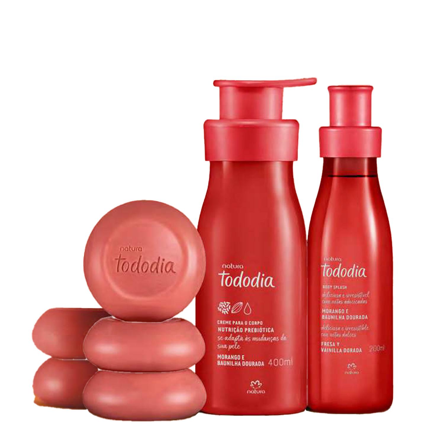 TODODIA FRESA Y VAINILLA DORADA KIT X3 SPRAY CON JABONES Y CREMA - 1