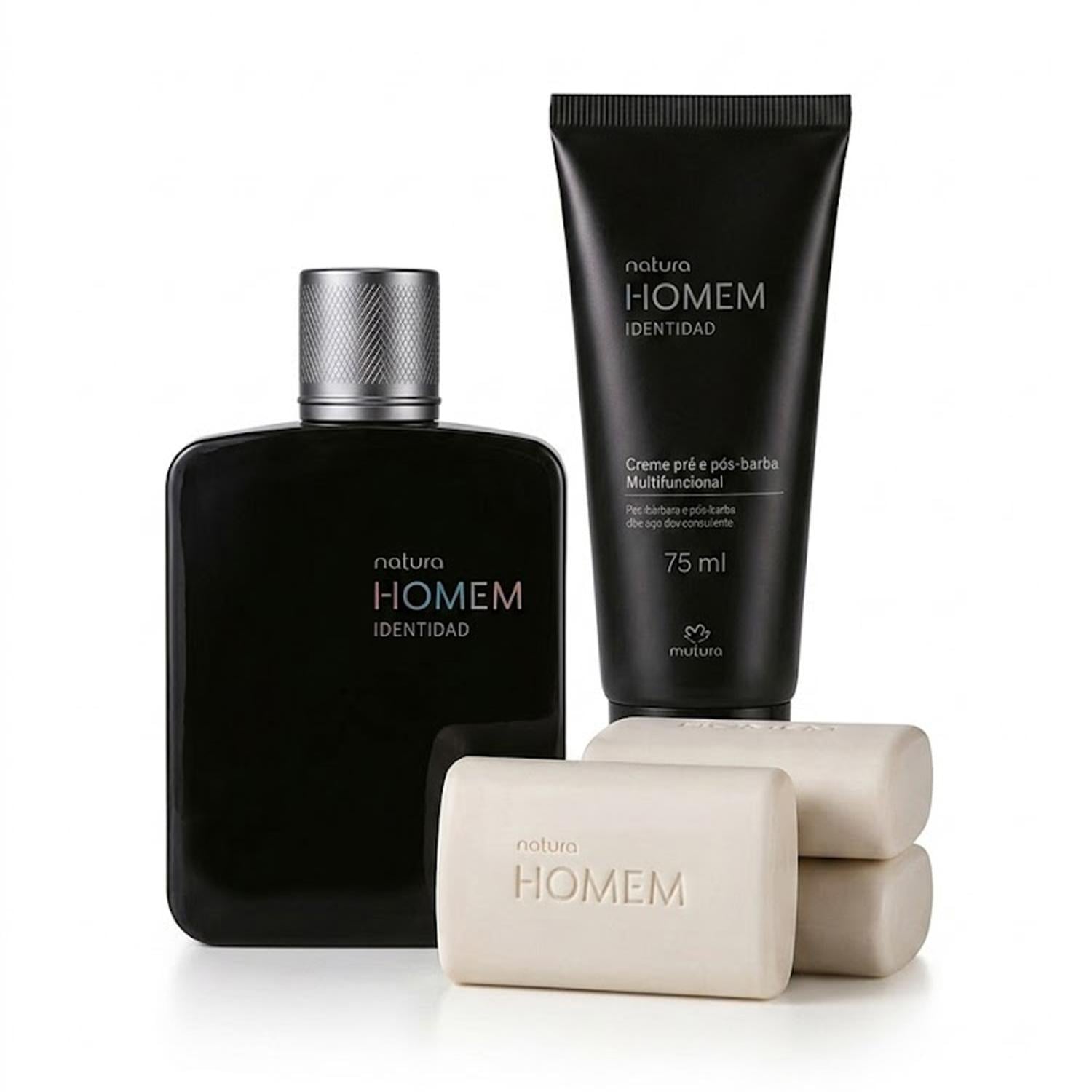 HOMEM IDENTIDAD PERFUME DE HOMBRE CON CREMA PARA BARBA Y JABONES - 1