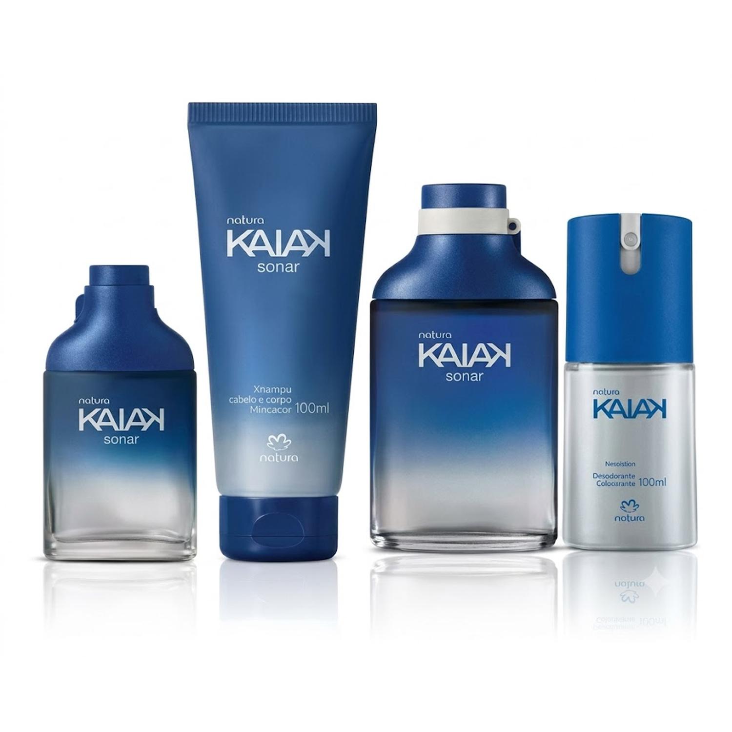 KIT X4 KAIAK SONAR FRAGANCIA DE HOMBRE CON MINI SHAMPOO Y DEO SPRAY - 1