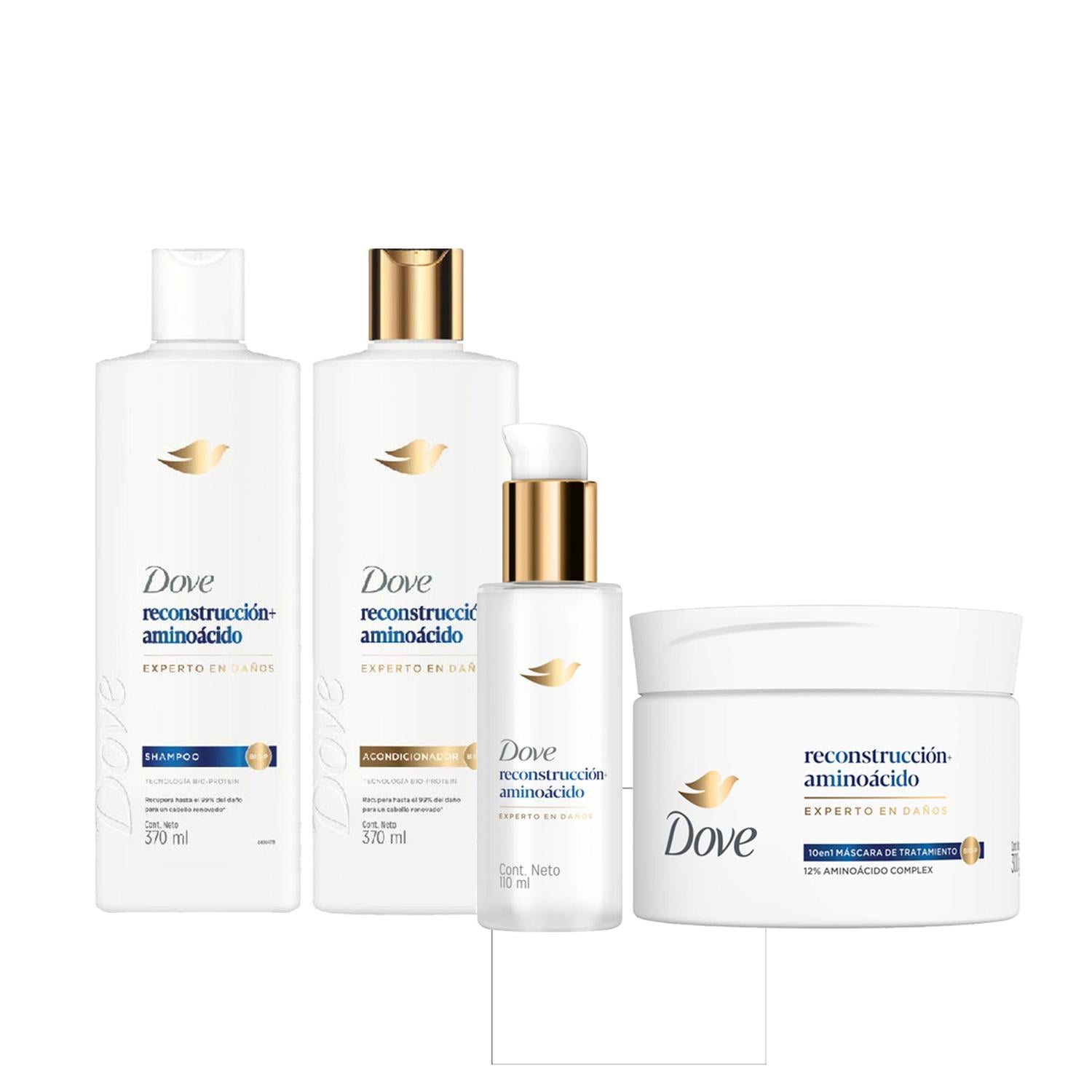 KIT X4 DOVE RECONSTRUCCIÓN + AMINOÁCIDOS SH ACC MASC Y SERUM - 1