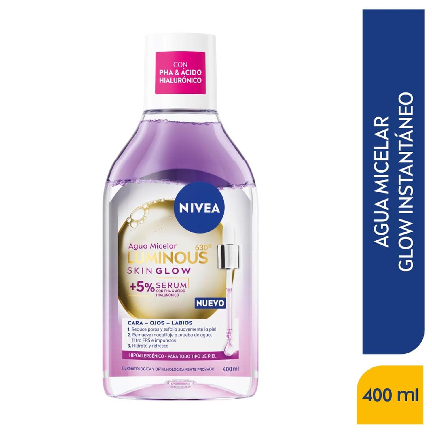 AGUA MICELAR NIVEA LUMINOUS SKIN GLOW 400ML - 1