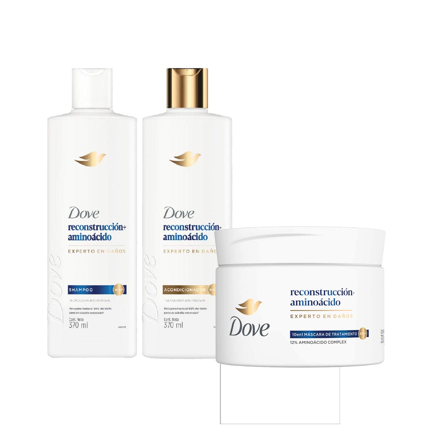 KIT X3 DOVE RECONSTRUCCIÓN + AMINOÁCIDOS SH ACC Y MASC - 1