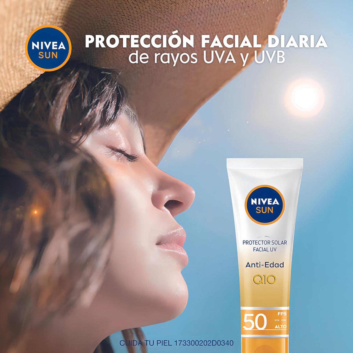 PROTECTOR SOLAR FACIAL NIVEA SUN ANTI EDAD Q10 FPS50+ 50 ML - 5