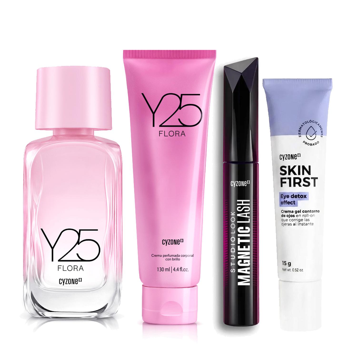 Y25 FLORA PERFUME DE MUJER CON LOCION MASCARA Y EYE DETOX - 1