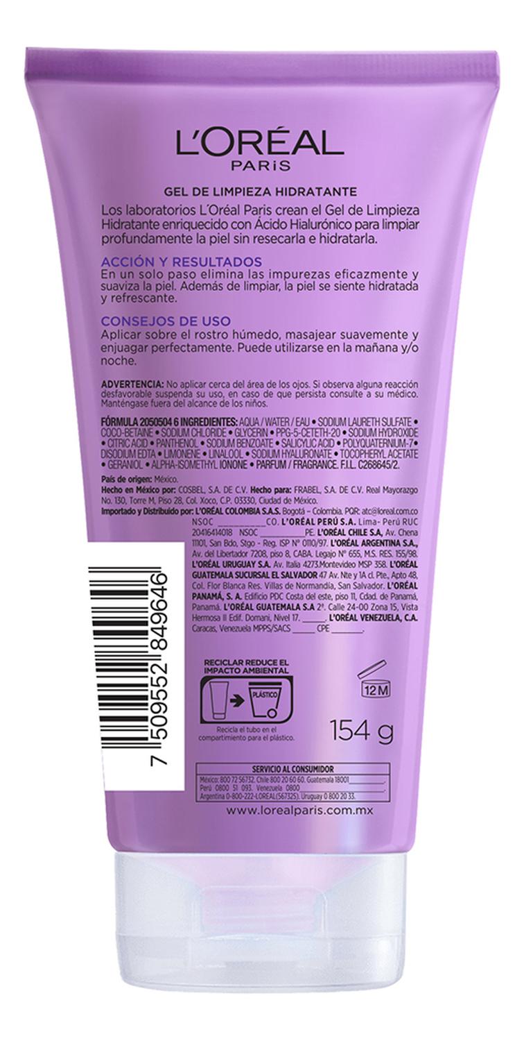 GEL DE LIMPIEZA HIDRATANTE ÁCIDO HIALURÓNICO LOREAL PARIS - 4
