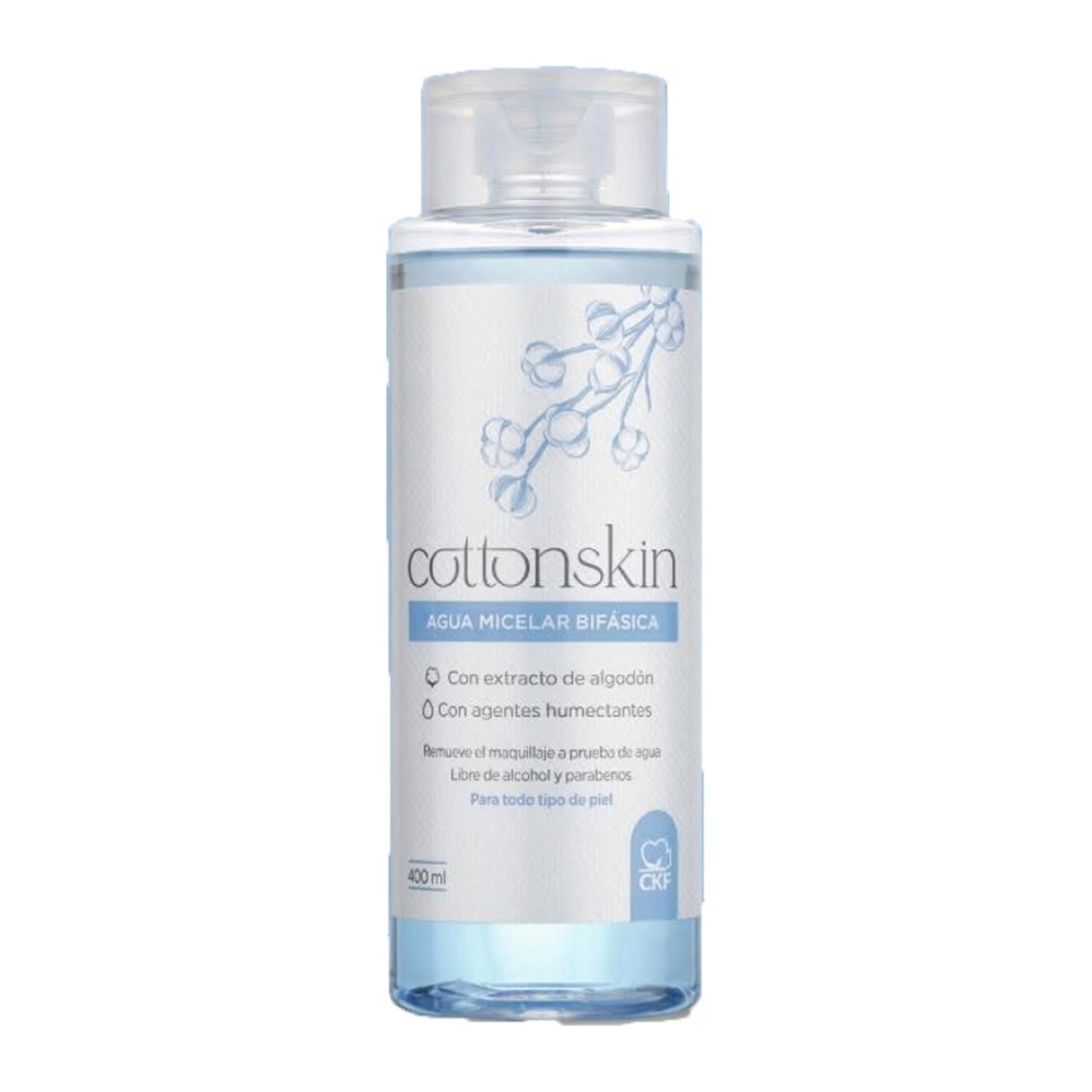 AGUA MICELAR BIFÁSICA 400ML COTTONSKIN - 1