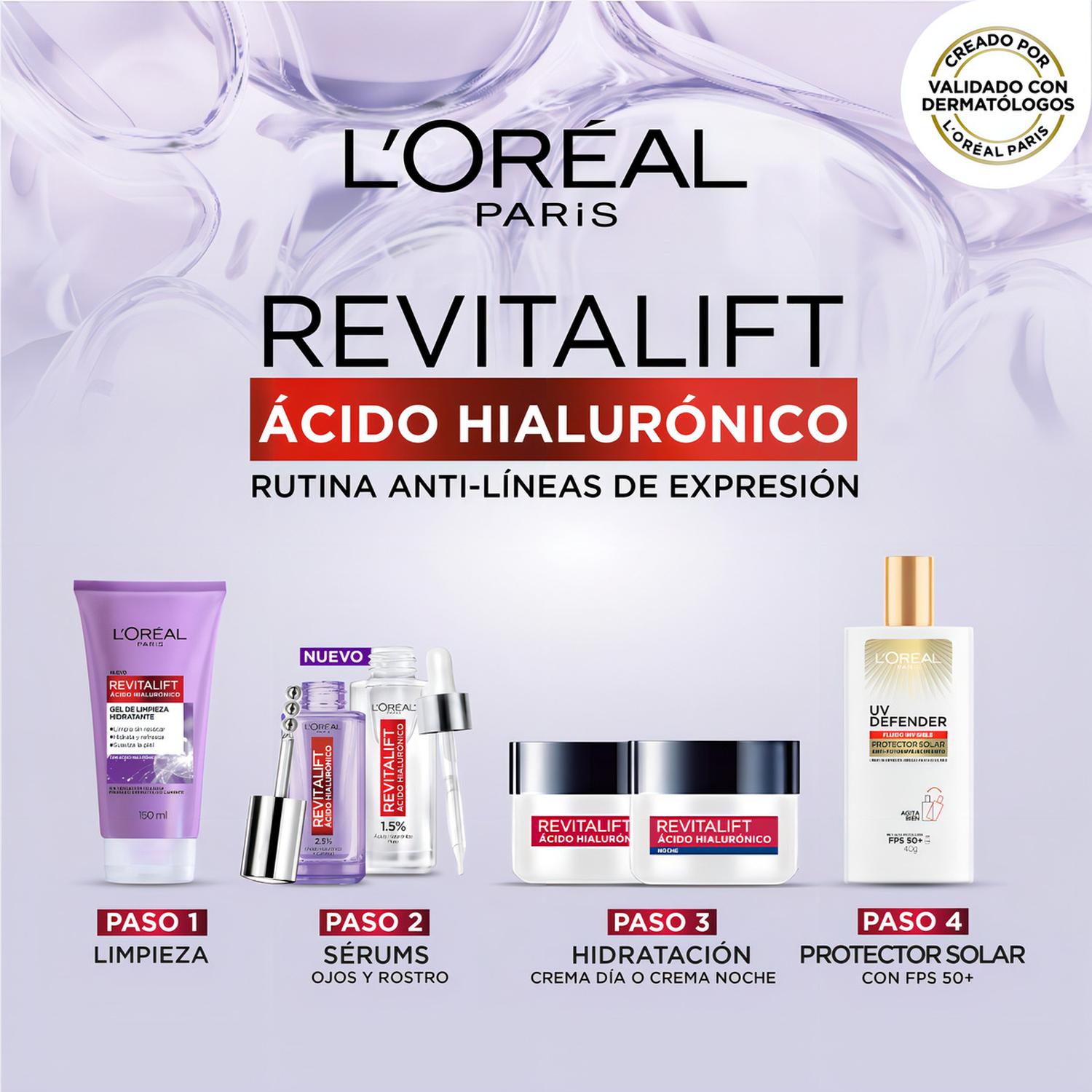 KIT L'ORÉAL PARIS ÁCIDO HIALURÓNICO GEL + CREMA DÍA + SÉRUM - 7