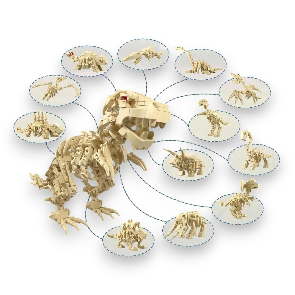 BLOQUES DE CONSTRUCCIÓN DINO SKELETON (SET 12 UN.) - 1