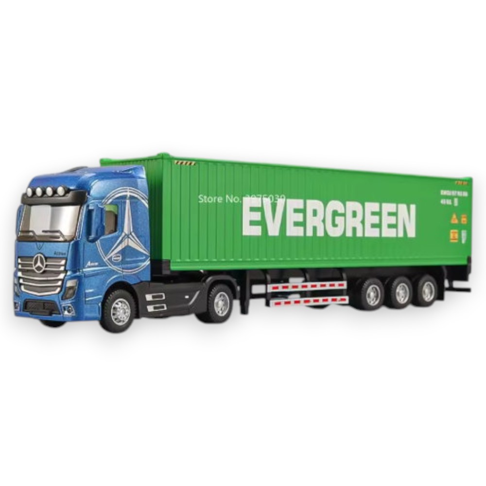 CAMIÓN CONTAINER MERCEDES BENZ AZUL EVERGREEN (FULL METAL) 1/43 - 1
