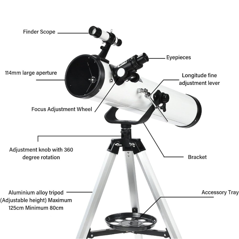 TELESCOPIO ASTRONÓMICO BC-F76 - DISEÑO JÚPITER Y GALAXIA CON TRÍPODE - 4