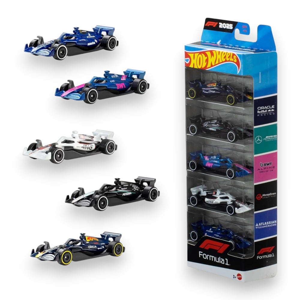HOT WHEELS F1 (2025) 5-PACK 1/64 - 1
