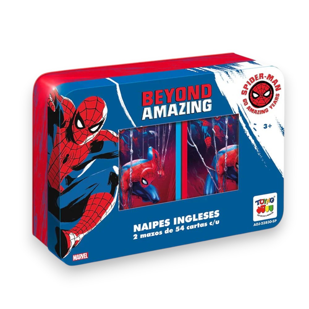 NAIPES EN CAJA METÁLICA STAR – MARVEL: SPIDERMAN (2 MAZOS) - 1