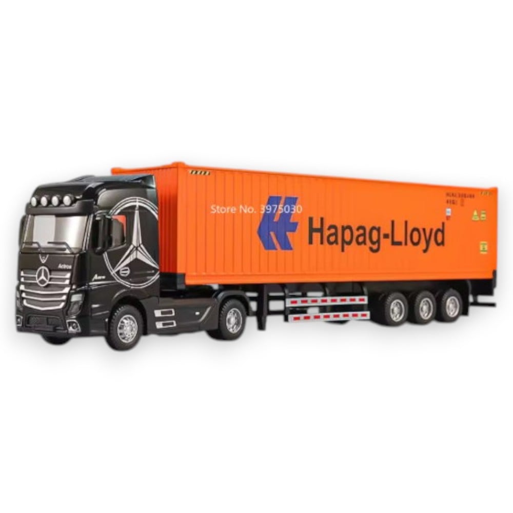 CAMIÓN CONTAINER MERCEDES BENZ NEGRO HAPAG-LLOYD (FULL METAL) 1/43 - 1