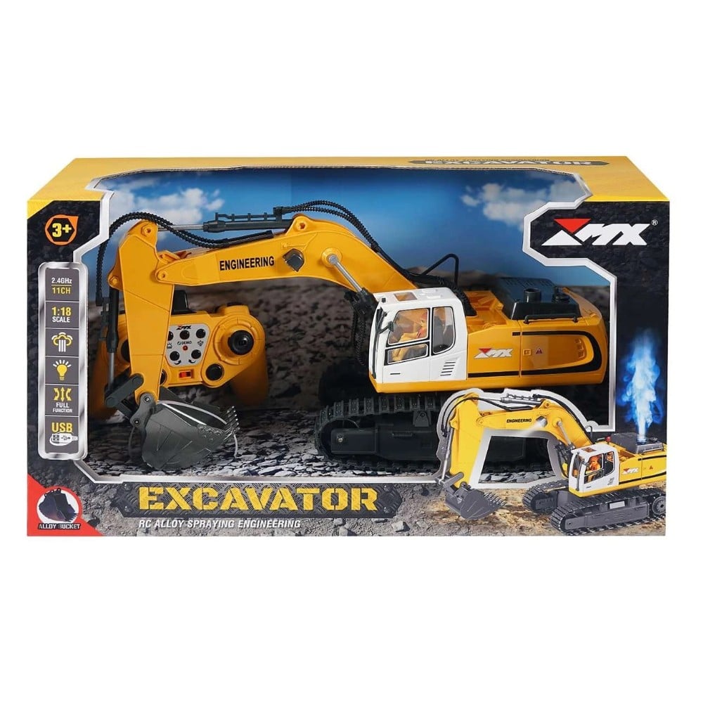 EXCAVADORA CONTROL REMOTO BLANCO (SONIDO, LUCES Y VAPOR) 1/18 - 3