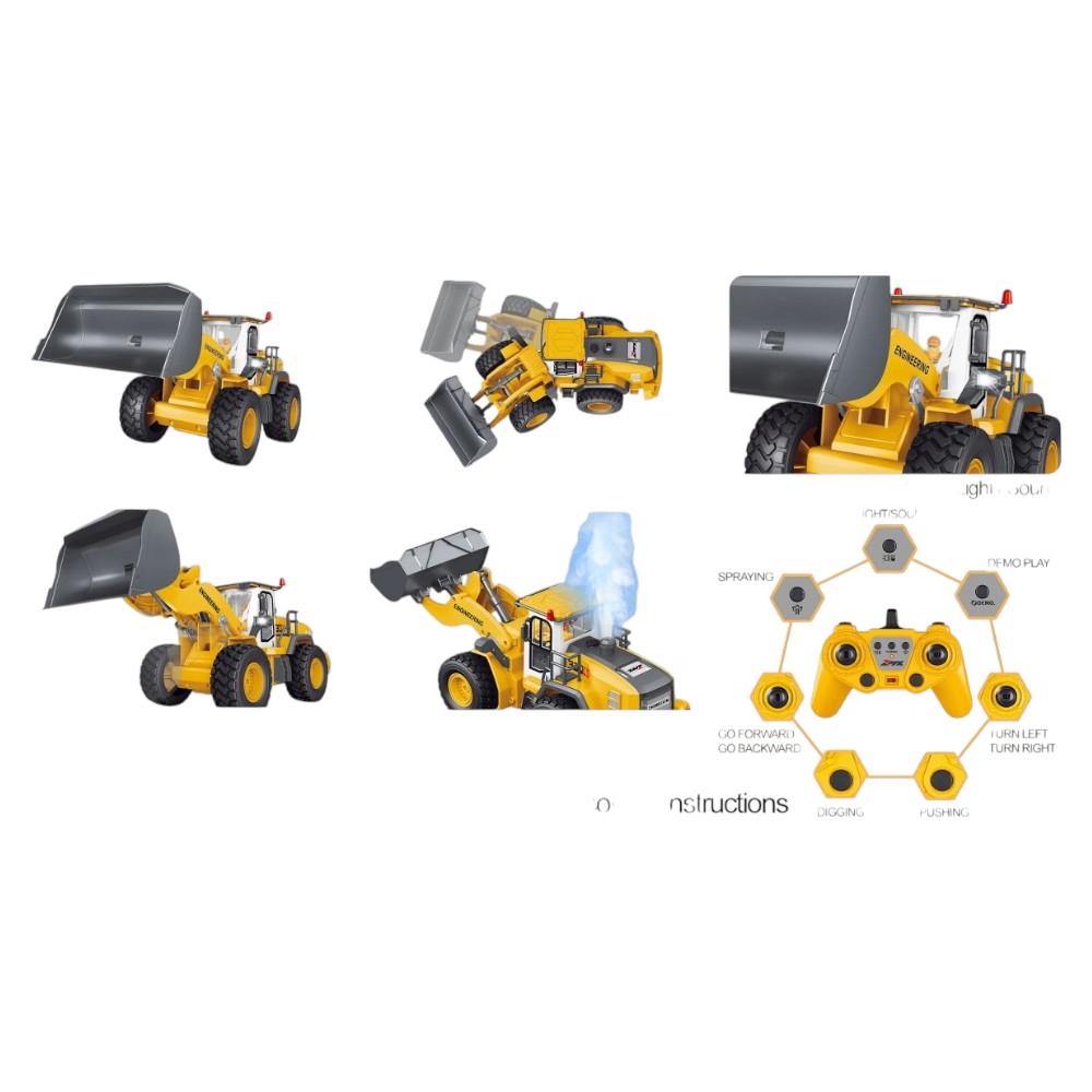 BULLDOZER CONTROL REMOTO (LUCES Y VAPOR) 1/18 - 2
