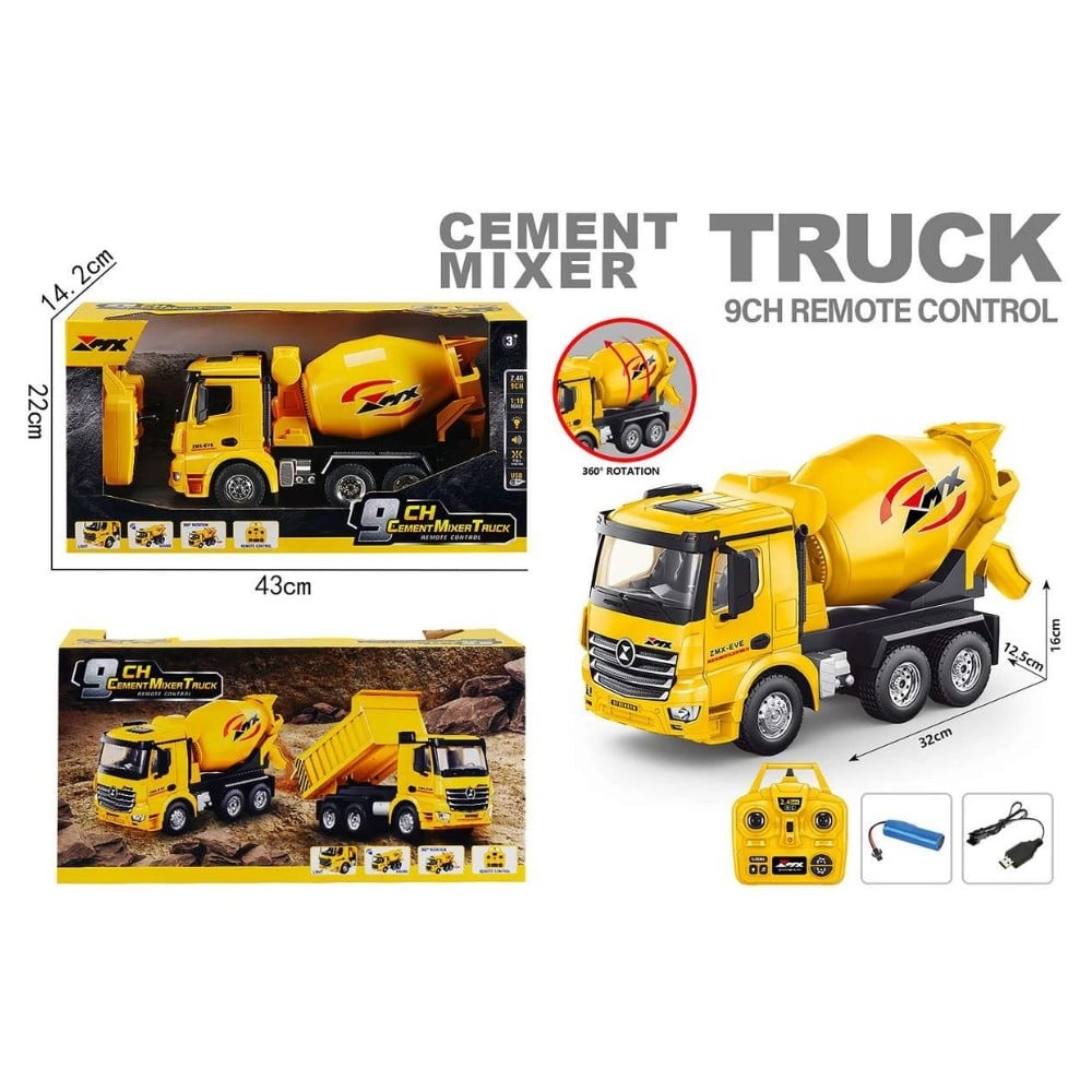 CEMENT MIXER TRUCK CONTROL REMOTO (SONIDO Y LUCES) 1/18 - 2