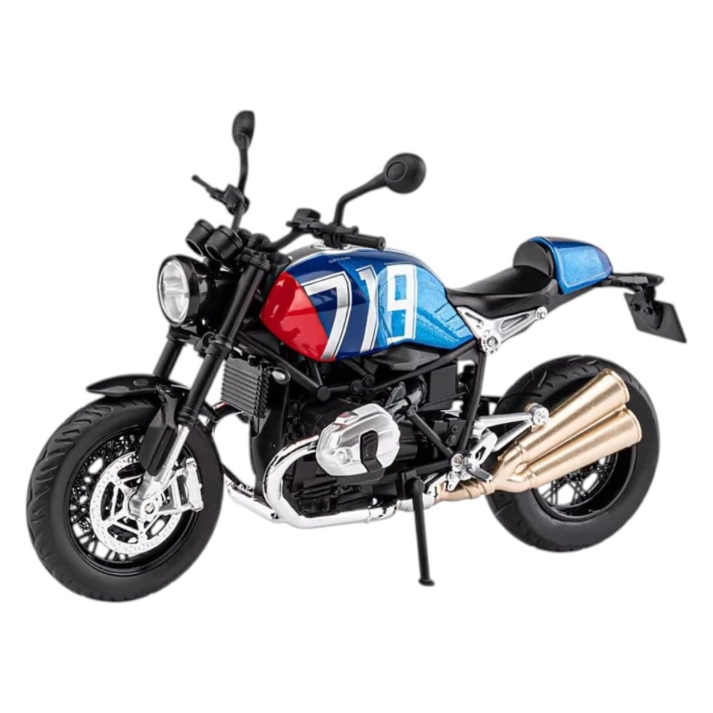 BMW R NINE T SCRAMBLER AZUL (LUCES Y SONIDO) 1/12 - 1