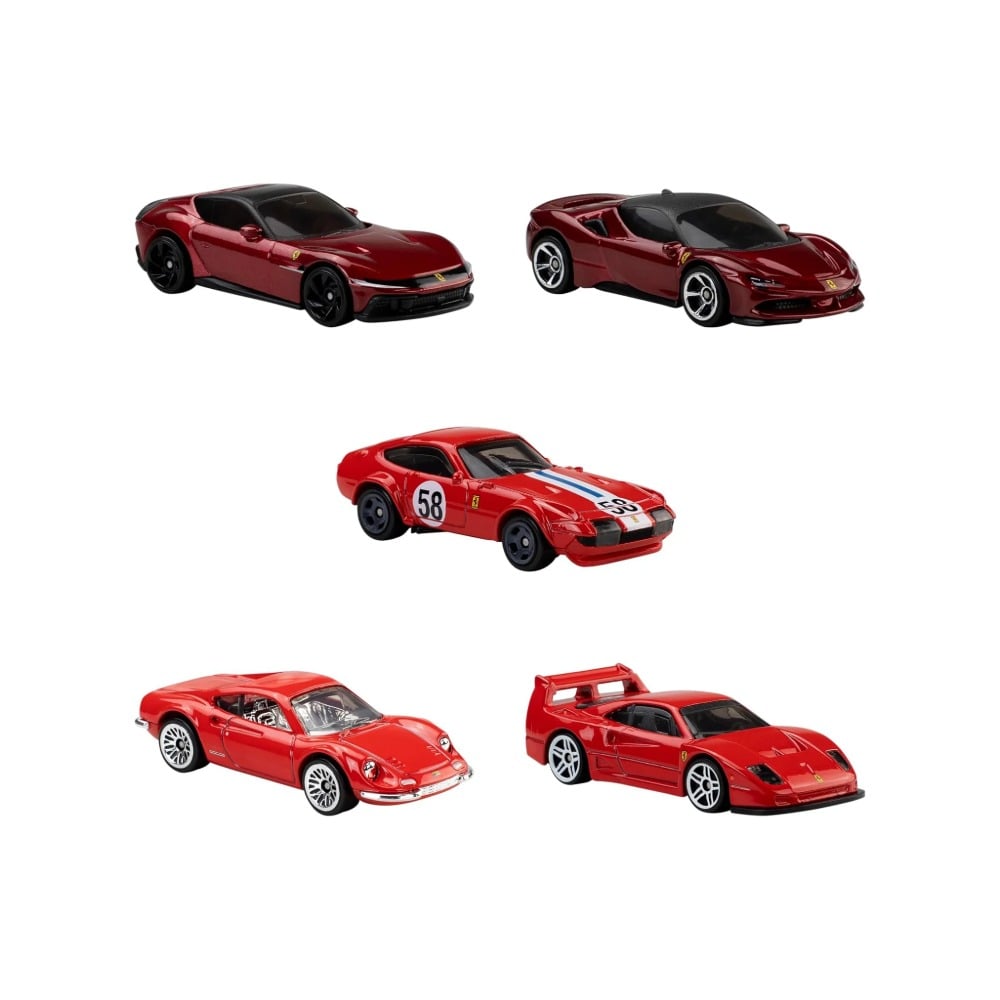 HOT WHEELS TOY FERRARI 5-PACK 1/64 - 1